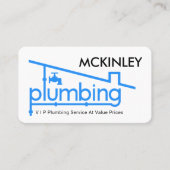 Blue Home Plumbing Pipe System Plumber Repair 名刺 (正面)