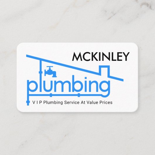 Blue Home Plumbing Pipe System Plumber Repair 名刺 (正面)