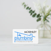 Blue Home Plumbing Pipe System Plumber Repair 名刺 (スタンド正面)