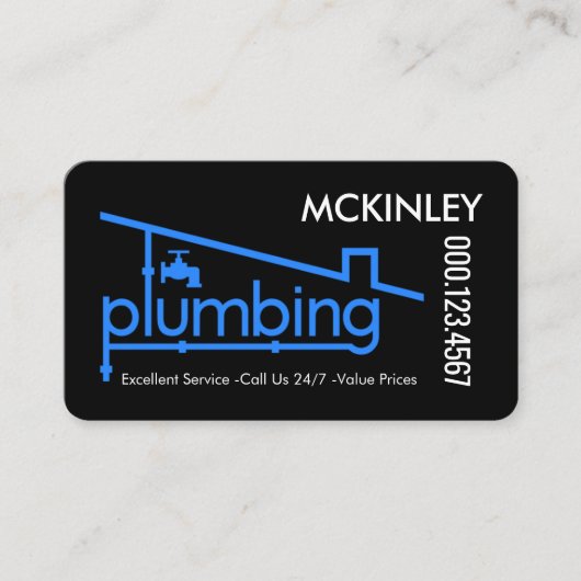 Blue Home Plumbing Pipeline Plumber Repair 名刺 (正面)