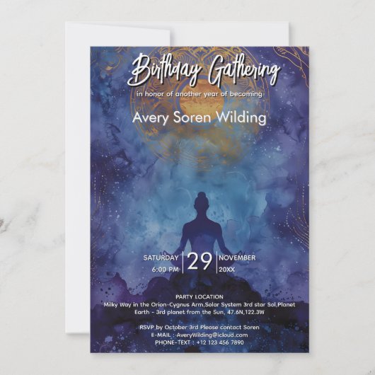 Blue Horizon | Calm Meditation Composition 招待状 (正面)