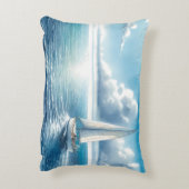 Blue Horizon Solitary Sailboat アクセントクッション (裏面(縦))