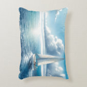 Blue Horizon Solitary Sailboat アクセントクッション (正面(垂直))