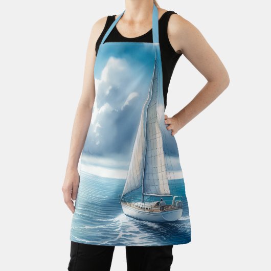 Blue Horizon Solitary Sailboat エプロン (インサイチュ)