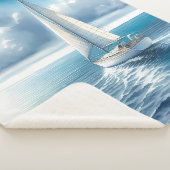 Blue Horizon Solitary Sailboat シェルパブランケット (3/4)