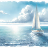 Blue Horizon Solitary Sailboat シール (正面)