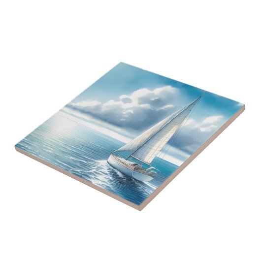 Blue Horizon Solitary Sailboat タイル (側面)