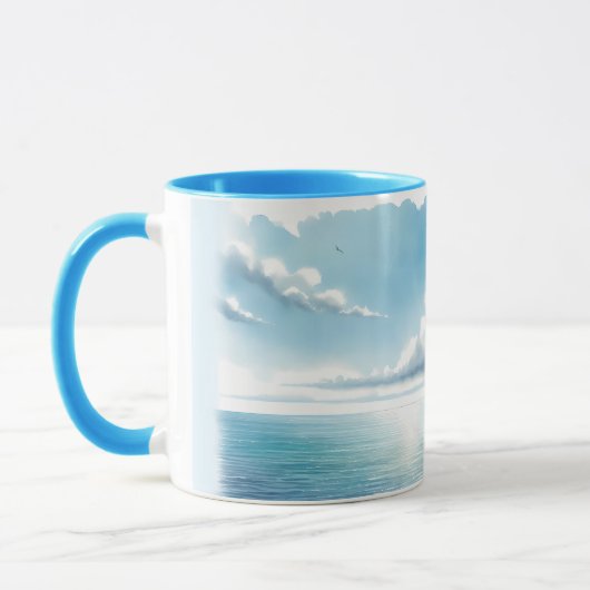 Blue Horizon Solitary Sailboat マグカップ (左)