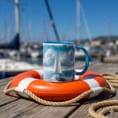 Blue Horizon Solitary Sailboat マグカップ
