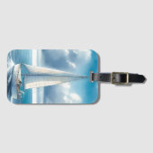 Blue Horizon Solitary Sailboat ラゲッジタグ (正面横)