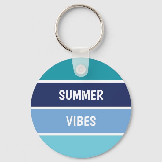 Blue Horizontal Striped キーホルダー (正面)