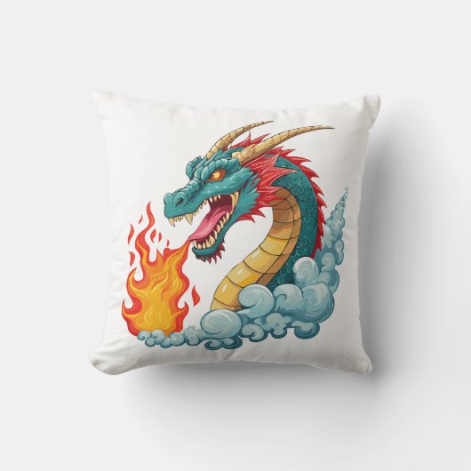 Blue horned dragon クッション (正面)