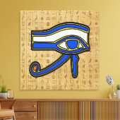 Blue Horus Eye On Hieroglyphsキャンバス印刷 キャンバスプリント (インサイチュ (リビング))