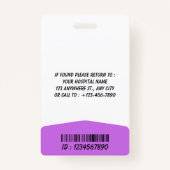 Blue Hospital Logo Employee Photo ID Badge バッジ (裏面)