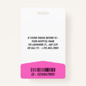 Blue Hospital Logo Employee Photo ID Badge バッジ (裏面)