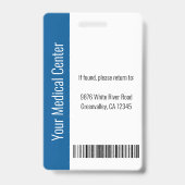 Blue Hospital Medical Employee Photo ID Blue バッジ (裏面)