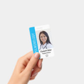 Blue Hospital Medical Employee Photo ID Blue バッジ (手持ち)