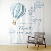 Blue Hot Air Balloon Baby Shower Photo Backdrop タペストリー (インサイチュ)
