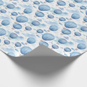 Blue Hot Air Balloon Sky for Baby Boy Nursery ラッピングペーパー (角)
