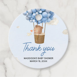Blue Hot Air Balloon Up and Away Favor Tags フェイバータグ
