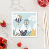 Blue Hot Air Balloons スタンダードカクテルナプキン (インサイチュ)