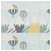 Blue Hot Air Balloons ファブリック (クローズアップ)