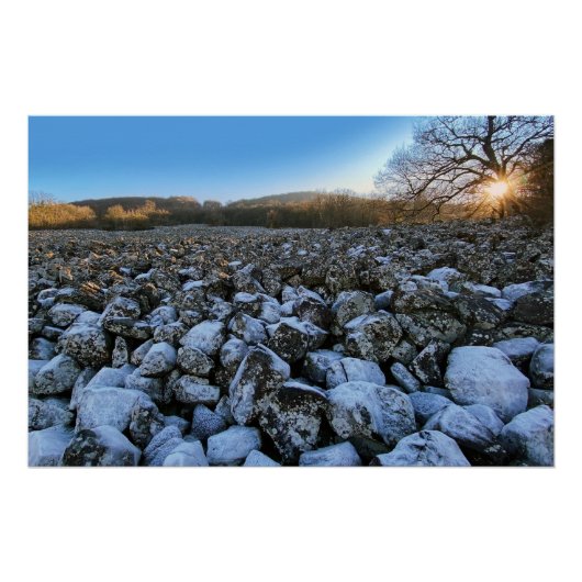 Blue hour in volcanic region of France ポスター (正面)