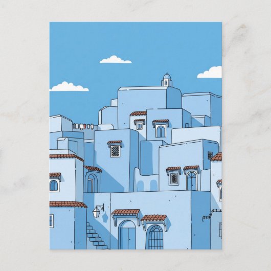 Blue Houses in Chefchaouen Morocco Travel ポストカード (正面)