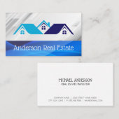 Blue Houses Real Estate Logo | Properties 名刺 (正面/裏面)