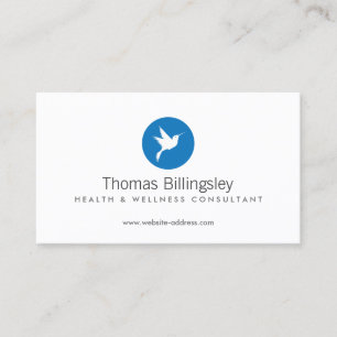Blue Hummingbirdロゴの健康気に、Naturopath 名刺