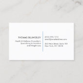 Blue Hummingbirdロゴの健康気に、Naturopath 名刺 (裏面)