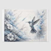 Blue Hummingbird in Flight Decoupage 薄葉紙 (正面)