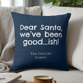 Blue Humor Dear Santa Personalized Funny Christmas クッション