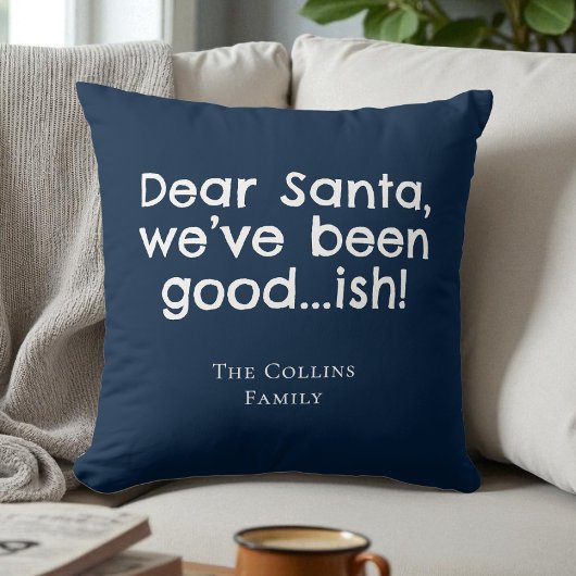 Blue Humor Dear Santa Personalized Funny Christmas クッション