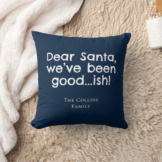 Blue Humor Dear Santa Personalized Funny Christmas クッション (ブランケット)