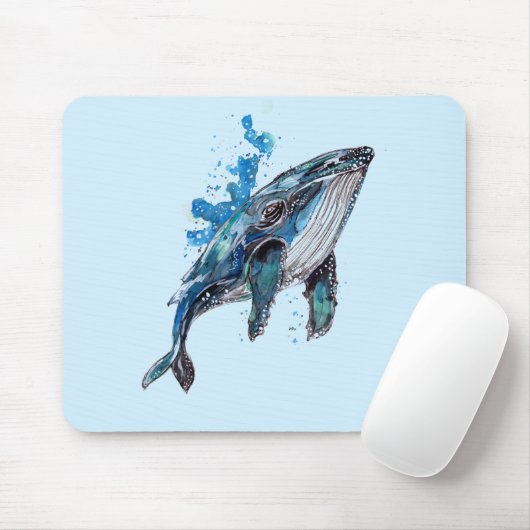 Blue Humpback Whale マウスパッド (マウス)