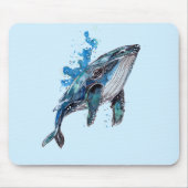 Blue Humpback Whale マウスパッド (正面)