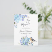 Blue Hydrangeaフローラ移動告知カード 案内ポストカード (スタンド正面)