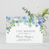 Blue Hydrangeaフローラ移動告知カード 案内状 (スタンド正面)