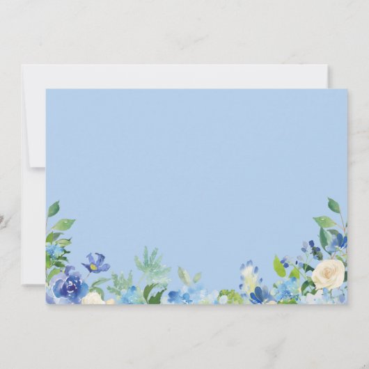 Blue Hydrangeaフローラ移動告知カード 案内状 (裏面)