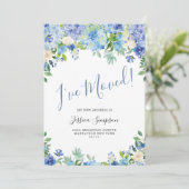 Blue Hydrangeaフローラ移動告知カード 案内状 (スタンド正面)