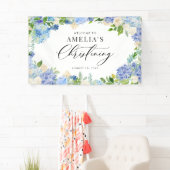 Blue Hydrangea and Ivory Rose Christening 横断幕 (インサイチュ)