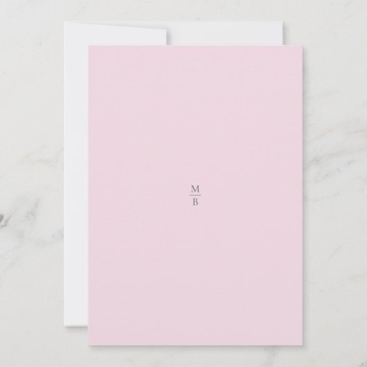 Blue Hydrangea and Pink Rose Floral Garden Wedding 招待状 (裏面)