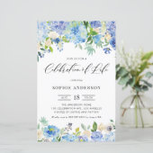 Blue Hydrangea and Rose Celebration of Life invite (スタンド正面)
