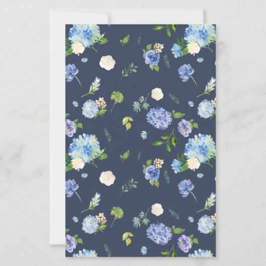 Blue Hydrangea and Rose Celebration of Life invite (裏面)