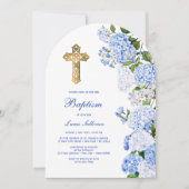 Blue Hydrangea Arch Baptism 招待状 (正面)