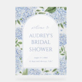 Blue Hydrangea Arched Welcome Sign, Flower Border アクリルサイン (正面)