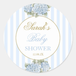Blue Hydrangea Baby Shower ラウンドシール