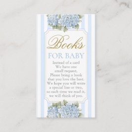 Blue Hydrangea Baby Shower Boy Book エンクロージャーカード