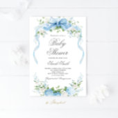 Blue Hydrangea Baby Shower Boy Invitation 招待状